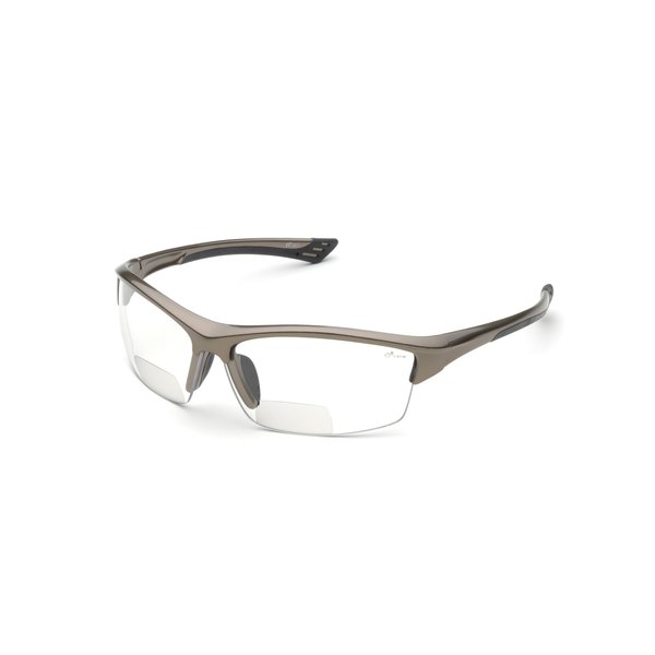 Delta Plus - WELRX350C10 RX-350C 1.0 Diopter Bifocal Safety Glasses, Metallic Brown Frame/Clear Lens