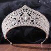 WIOJEIGO Women's Crown Crystal Wedding Tiara Queen Rhinestone Headbands for Prom Birthday Party Silver