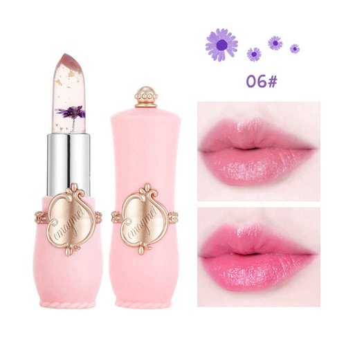 Seazoon Moisturizer Long-lasting Jelly Flower Lipstick Makeup Magic Color Changing Lipstick Lazy Lipstick Waterproof Crystal Lip Gloss Clear Lipstick #6