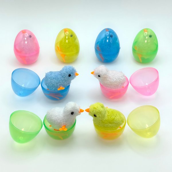 rosuncomeili 8 Pack Wind Up Chicks Easter Chicks Party Favors Birthday Gifts Easter Basket Stuffers for Kids,Toddlers Prefilled Easter Eggs Wind Up Toys