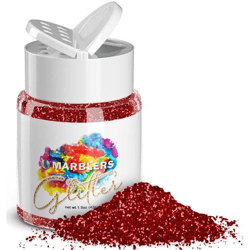 MARBLERS Twinkle Glitter [Santa Red] 1.5oz (42g) | Fine | Non-Toxic, Vegan, Cruelty-Free | Face, ...
