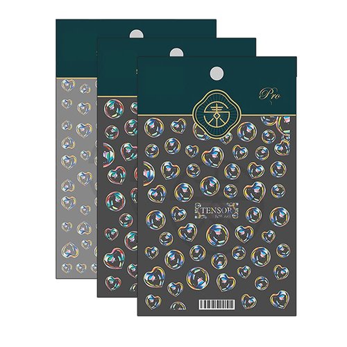 Gexo, Bubble Nail Art Stickers Decals Nail Art Supplies 5D Stereoscopic Embossed Nail Sticker for Acrylic Nail Design 5D Self-Adhesive Colorful Bubble Nail Art Decals DIY Decorations 3 Sheets
