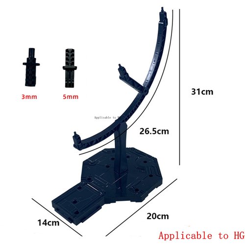 yarana Model Display Rack,Suitable for Gundam Model Stand Action Figure Stand and HG, MG and RG Model Character Display Stand. (for HG), Black