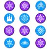 36PCS Snowflake Party Favors 24 Tattoos Sticker 12 Stamp Set - Ideal Winter Themed Birthday Card Decorations Supplies Goodie Bag Cute Rewards for Girls Classroom Gifts Baby Shower Prizes