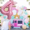 HIBILDER 2PCS Pink Number 6 & Mini Bow Balloon, 40in Birthday Party Decorations, Girls 6th Party Supplies, Safe Aluminum Foil Material
