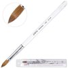 PANA Pure Kolinsky Hair Acrylic Nail Brush - Oval Crimped Clear Acrylic Handle (Size 14)