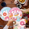40pcs Doughnut Party Supplies，Doughnut theme Paper Plates Napkins Summer Doughnut Party Birthday Decorations Favors for Kids Serves 20