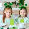 Zienlay 8Pcs St. Patrick's Day Headbands, Green Shamrock Clover Hats Headband Boppers, Saint Patricks Day Irish Headwear Costume Accessories Top Hat Head Band Bopper Party Favors for Women Men Kids