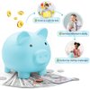 Piggy Bank for Kids Adults, Vcertcpl Unbreakable Plastic Piggy Bank Coin Bank Money Saving Box for Cash Saving, Kids Bank Money Jar Adults, Piggy Bank for Boys Girls, Gift Toys Banks for Kids (Blue)