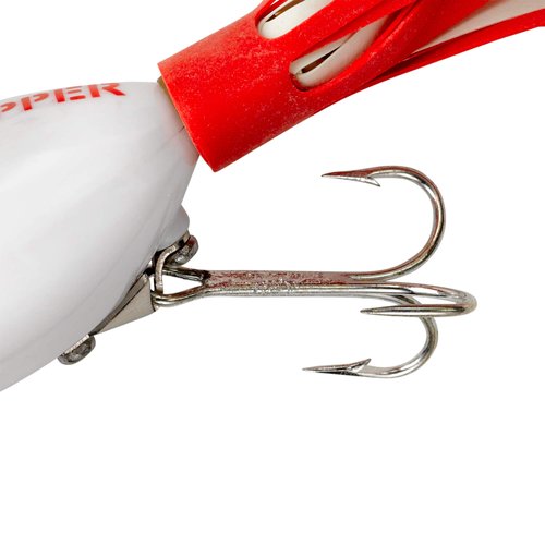 Arbogast Hula Popper Topwater Fishing Lure, White/Red Head, G750 (2 1/4 in, 5/8 oz)