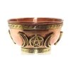 Crystalo - Copper Offering Bowl, 3 Inch Diameter, Great for Altar use, Ritual use,Incense Burner, smudging Bowl, Decoration Bowl, Offering Bowl (Triple Moon)