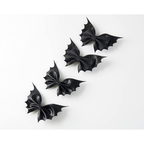 Bat Hair Bow Clips for Girls Women 4pcs Halloween Decorations Cosplay Costume Hair Accessories 4inch