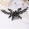 Missgrace Women Handmade Gothic Black Full Rhinestones Side Hair Comb Prom Party Special Occasion Punk Headpiece Black Women Rhinestones Hair Accessories for Women Gilrs (Black 4)