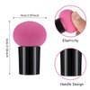 Sibba 4 PCS Makeup Eggs Sponge Beauty Blender Foundation Blending Make Up Concealer Applicator Cosmetic Face Eye Brush Set With Mini Handle Loose Powder Coverage Flat End Head Holder Kit
