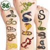 Snake Temporary Tattoo Stickers for Kids Lizard Reptile Birthday Party Decorations Supplies Themed Party Favors Decor Cute Gifts School Prizes Rewards