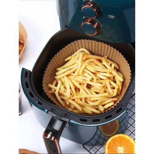 50pcs Round Parchment,Disposable Air Fryer Paper Liners, Round Paper Liner For Air Fryer Basket, Non-Stick, Oil Proof, Water Proof, Cooking Baking Roasting Disposable Fryer Filter Paper