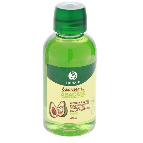 Trihair Óleo Capilar Abacate - Avocado Hair Oil for Deep Nourishment & Shine, Frizz Control, Vegan, Paraben-Free 60ml (2.02 Fl Oz)