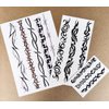 Barbed Wire Temporary Tattoo, Tribal Tattoo Costume Black Barb Wire Creeper Vine Fake Tattoos for Men Women Body Art, 3 Sheets