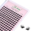 Cluster Lashes Extensions, 144Pcs Individual Lashes Wide Stem D Curl 12mm Length DIY Eyelash Extension Individual Soft False Lashes for Personal Use at Home