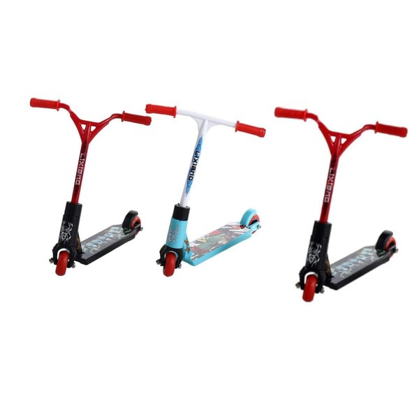 3Pcs (2 black and 1 blue) Finger Scooter Mini Two Wheel, Mini Scooters Finger Board Accessories, Tiny Trick Scooter for Party Favors, Finger Training, Birthday Gifts, Magic Kits and Accessories