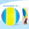 LovesTown Playground Ball with Pump, 8.5 Inch Kickball Rainbow Bouncy Ball Rubber Dodgeball Handball, for 4 Square Ball Game, Kids Sport Play, Birthday Goodie Bag Stuffers, Party Favors