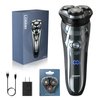 LOBINH Electric Razor for Men, 3D Rechargeable Waterproof IPX7 Electric Shaver for Men Wet & Dry, Cordless Electric Rotary Razor with Beard Pop-up Trimmer, 1 Hour Fast Charging, 4D Floating Head