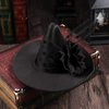 Small Witch Hat Retro Black Witch Flower Hair Clip Decorative Halloween Hair Accessories for Party (Black Flower)