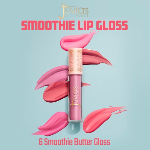 Juvia's Place Pink Smoothie Gloss Pink Velvet - Splash of Pink & Mauve Tones, Hydrating Cream Lip Gloss, Full-Intensity Pigments With Nourishing Cocoa Butter And Chia Oil