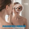 10X Magnifying Mirror & Slant Tweezers Set Makeup Application & Eyebrow Removal Essentials | Round Mirror With 3 Suction Cups & Stainless Steel Slant Tip Tweezer Use for Makeup Application 6 Inch
