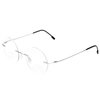 Round Rimless Frame Bifocal Reading Glasses For Men Women +2.50 Titanium Alloy Lightweight Readers Eyeglasses