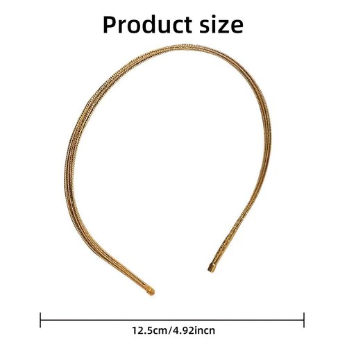 LZEDIRA 2 Pcs Multi Layers Metal Headbands for Women, Feminine Sparkly Small Stones Hair Bands Bridal Headband Hair Hoop Wedding Hair Band Elastic Metal Hairband for Women Girls