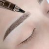 Tattoo Eyebrow Pen with Fork Tip,Waterproof Eyebrow Pen,Microblading Eyebrow Pencil with a Micro,Microblading Brow Pencil,Microblading Tattoo Brow Pencil,Creates Natural Looking(Gray Brown-1 PCS)