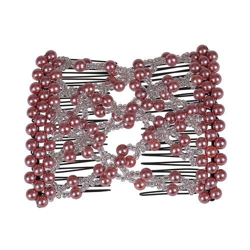 LOVEF 1Pcs Multifunction Easy Magic Hair Comb Stretchy Beaded Hair Comb in Small Beads Hairpin Plate Hair