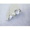 Generic Platinum gray white stone silver metal alligator hair claw clip clamp for fine
