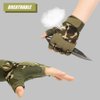 HYCOPROT Fingerless Gloves, Protective Breathable Lightweight Outdoor Gloves for Hunting, Motorcycling, Climbing (S, Black)