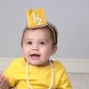 Half Birthday Crown - Yellow Crown for 6-Month Baby's Birthday Party, Girls/Boys Party Supplies and Decorations