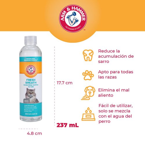 Arm & Hammer for Pets Advanced Care Dental Water Additive for Cats | Cat Teeth Cleaning Product for All Cats | Odorless and Flavorless Cat Dental Rinse, 8 Ounces