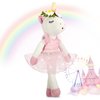 Shappy Christmas Unicorn Stuffed Animals 17 Inches Ballerina Doll Wool Plush Unicorn for Women Birthday Gift(Pink)