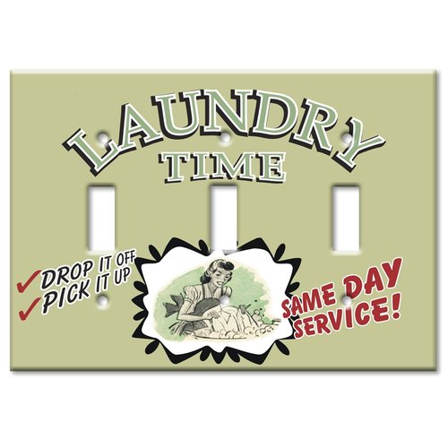 Art Plates - Laundry Time Switch Plate - Triple Toggle
