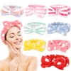 AMCAMI 8 Pack Skincare Headband Spa Headband for Washing Face Makeup Face Wash Headband Bow Headbands for Women Facial Towel Headband Spa Party Supplies for Girls Women