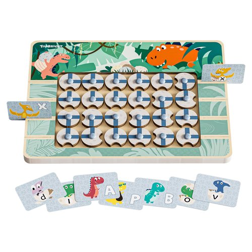 TOP BRIGHT Matching Letters Fine Motor Toy, Montessori Toys for Toddlers, 26 PCS Double-Sided ABC Cards Dinosaur Alphabet Games for Kids Ages 3-5, Preschool Educational Learning Toys for Kindergarten