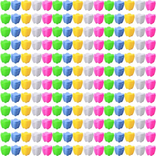 180 Pcs Plastic Tooth Holders Colorful Tooth Savers Multicolor Tooth Box Bulk for Kids Dentist Office Giveaways Theme Party Supplies Goodie Bag Fillers, 5 Colors