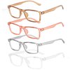 Przene 4 Pack Rectangle Blue Light Blocking Glasses,Anti Glare Eye Strain UV400 Square Eyeglasses for Men Women (MIX COLOR-C2)