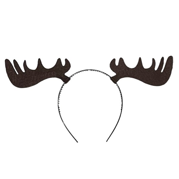 Moose Antlers Headband Woodland Creature theme birthday party favors, Brown