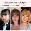 AISI BEAUTY Clip in Bangs-Fake Bangs Hair Clip 100% Real Human Hair Bangs French Bangs Fringe with Temples Flat Neat Fake Thick Hair Pieces for Women Use(Light Brown)