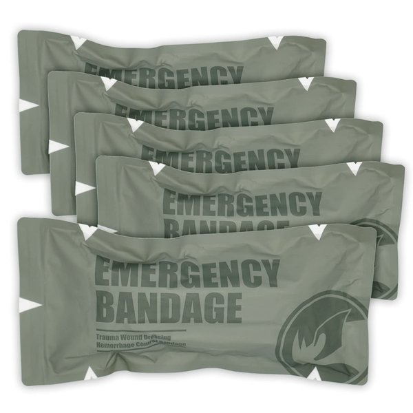 6" Israeli Style Emergency Bandage, Compression Trauma Wound Dressing, Medical Sterile Vacuum Sealed, Combat Tactical First Aid Kit IFAK Supplies, FSA HSA Eligible, 2 Count