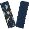 Baby Car Seat Neck Cover, Car Seat Strap Cover, Seat Belt Cushions Pads, Shoulder Strap Protectors, Reversible Pram Harness Covers in Minky Dinosaur, Baby Neck Pad Protector