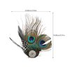 Veemoon 3pcs Butterfly Faux Peacock Feather Hair Clip with Artificial Pearl Rhinestones for Women, Bridal & Wedding Party