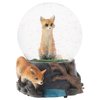 Elanze Designs Clever Fox Friends 100MM Sturdy Wind Up Musical Glitter Water Snow Globe Magical Tabletop Dresser Nightstand Figurine Decoration Plays Tune Born Free
