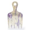 MANETURAL 14MX hair picks for women, hair picks for curly, wide tooth comb for curls, afro pick, Acetate comb 5.5 inches(14 cm) (White purple, 1 PACK)